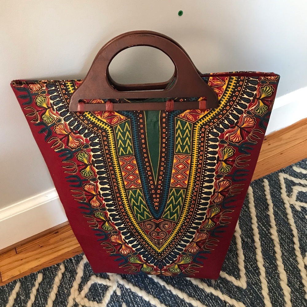 Handmade Dashiki African Print Tote Handbag